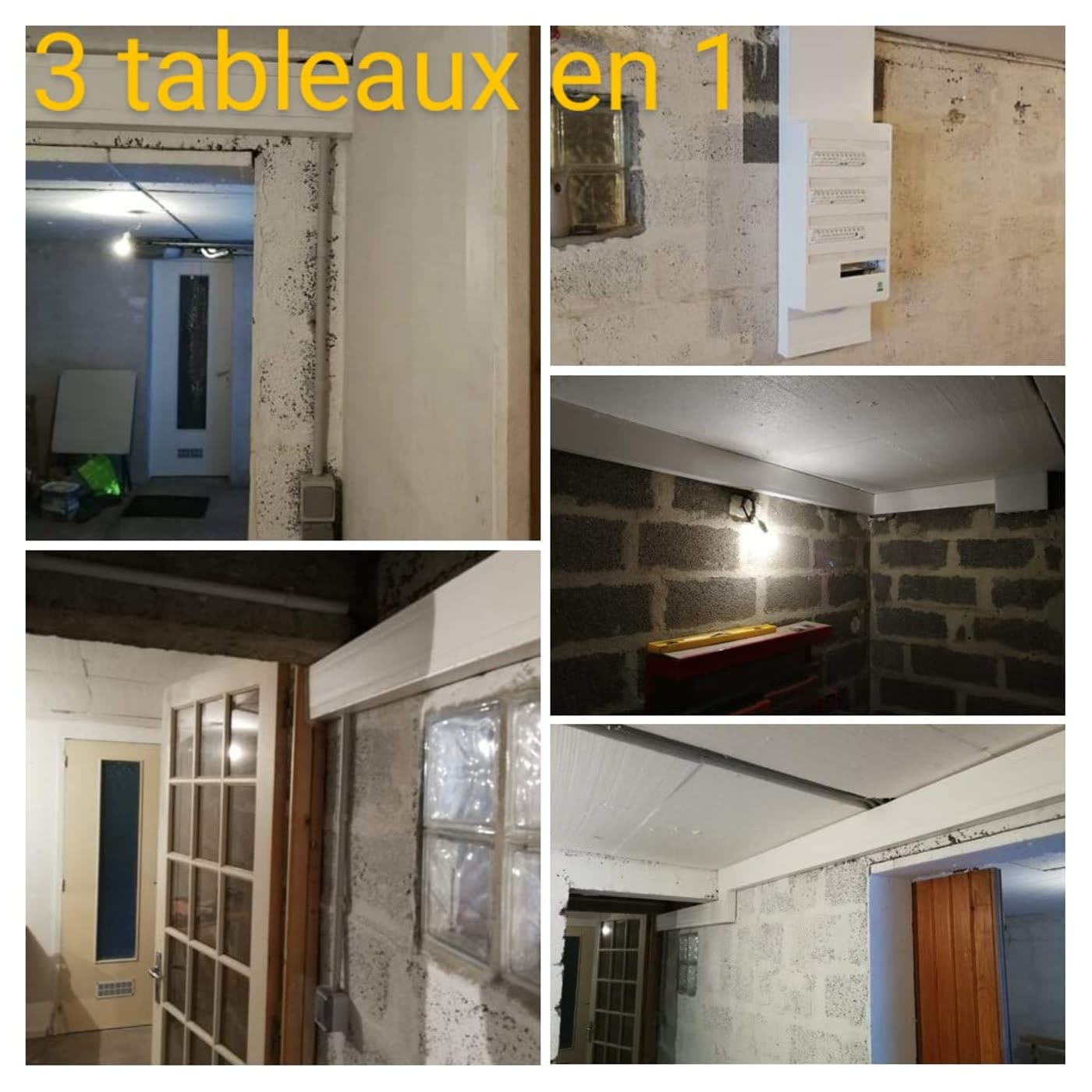 Trois tableaux électriques regroupés en un seul, cave et local technique