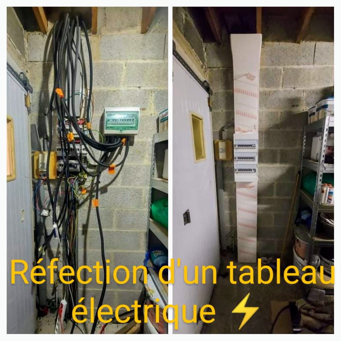 Avant/après réfection d'un tableau électrique dans le Cotentin